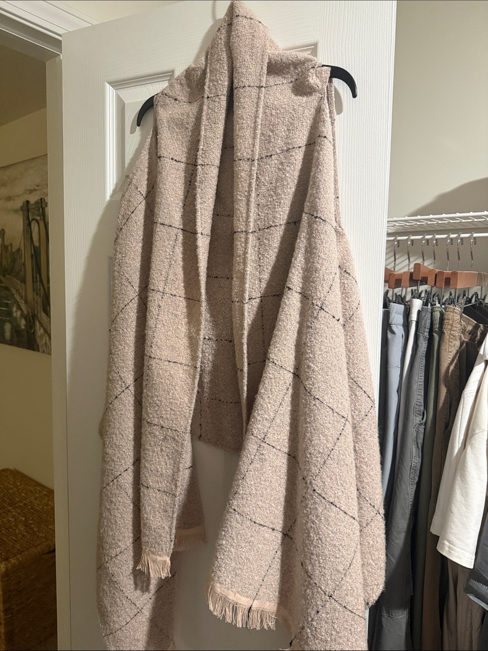 Cozy Beige Throw Blanket with Hood - Home Accents
